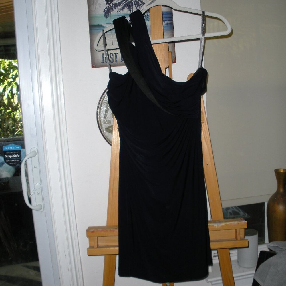 Boston Proper Muse collection navy blue one shoulder dress SZ 8